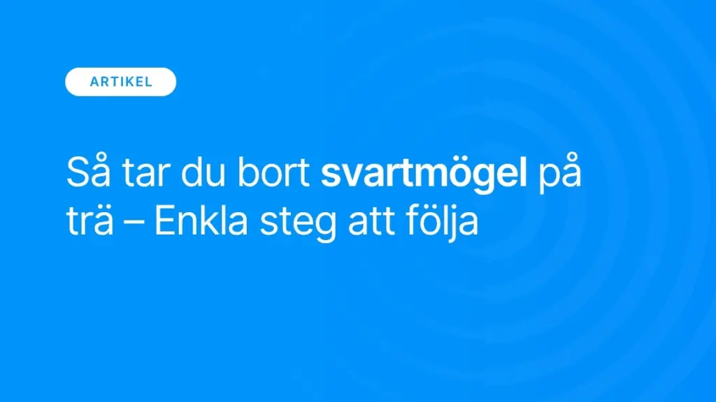 Sa tar du bort svartmogel pa tra