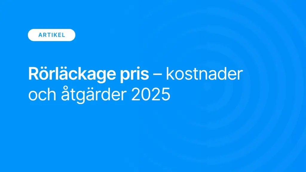 Rorlackage pris kostnader och atgarder 2025