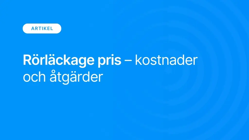 Rorlackage pris kostnader och atgarder